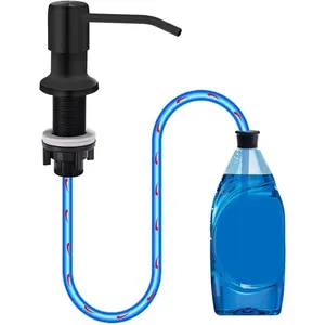 Soap Dispenser for Kitchen Sink, Countertop Soap Dispenser Pump, "  Extension Tube Connect to The Soap Bottle Directly, Say Goodbye to Frequent Refills (Black)