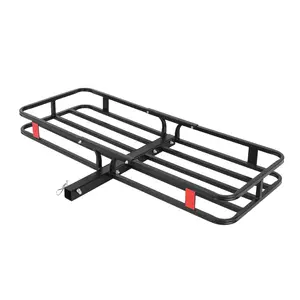 GARVEE 500 Lbs Hitch Mount Cargo Carrier Basket 53" x19" x 6", Rear Luggage Rack Basket Fits 2" Receiver for Car Camping Traveling, Black Cargo Carrier Basket