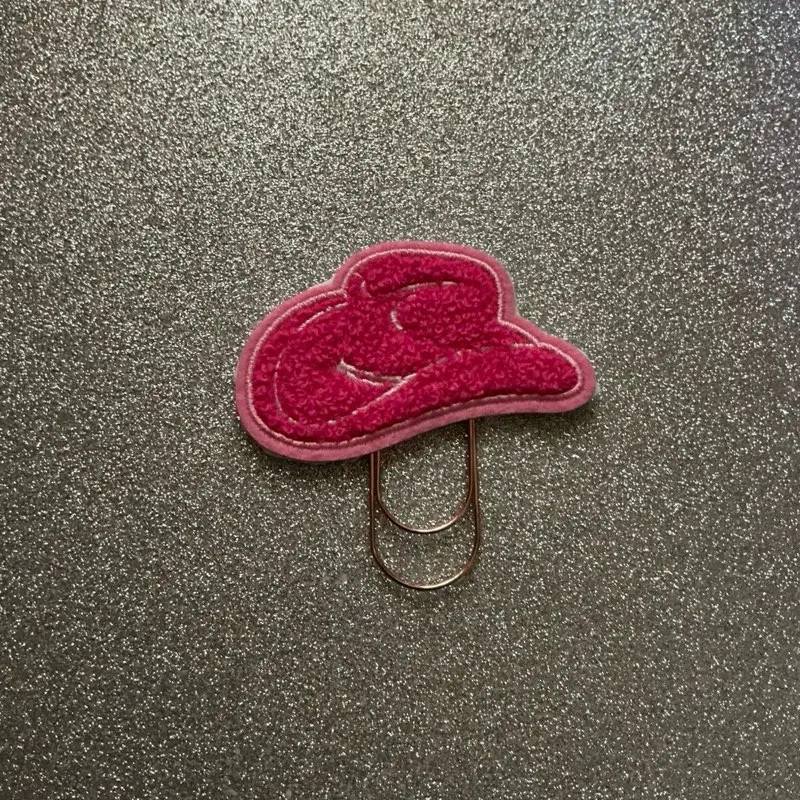 Pink Cowgirl Hat Felt Paperclip Bookmark Soft Sturdy Design for Western Fans Rodeo Lovers & Fun Accessories