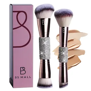 2Pcs Double-Ended Makeup Brush Set for Foundation Blush Powder – Multi-Function Face Cosmetic Brush for Flawless Base Makeup Foundation Brushes