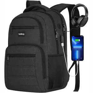 kadliong Multi-Color 15 Inch Laptop Backpack with USB Charging, Headphone Jack & Multi-Compartment Storage, Unisex for School, Work & Travel