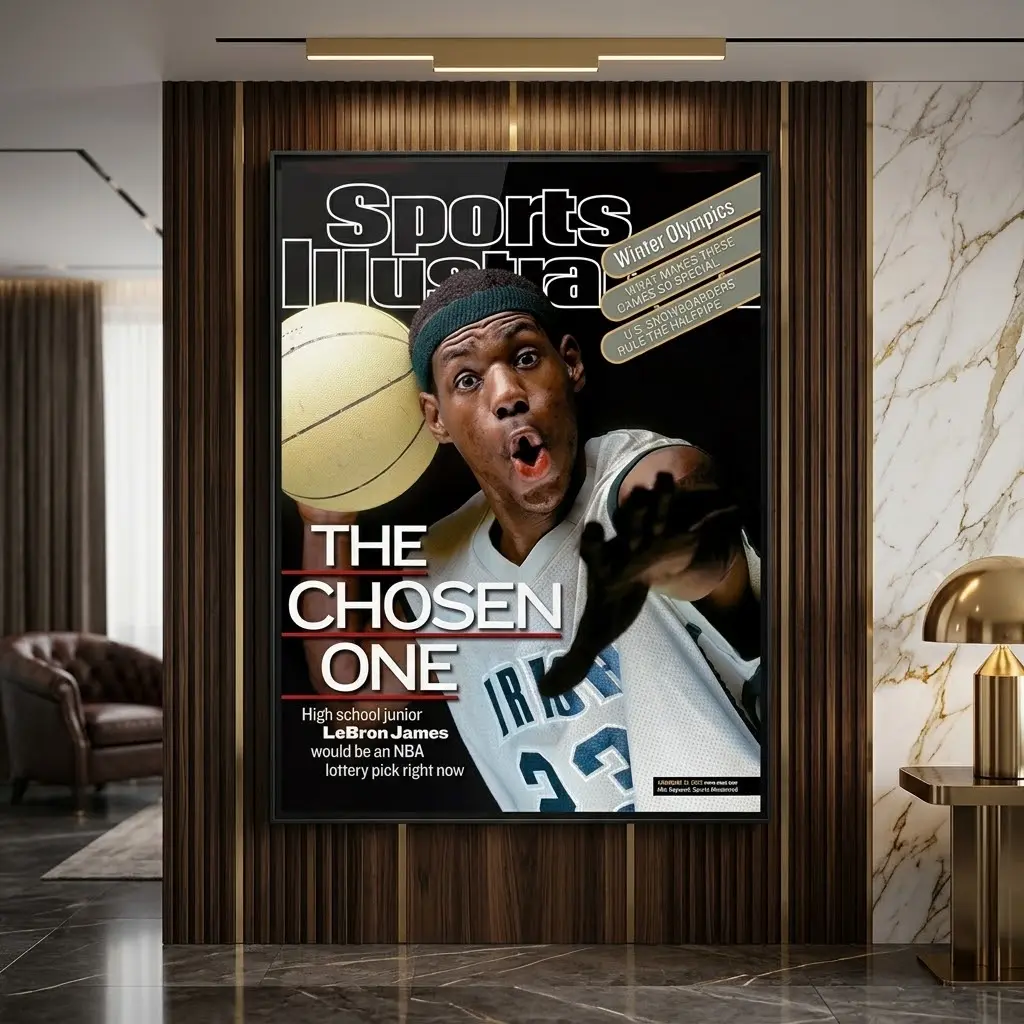LeBron James Basketball Inspired Poster, Sports Wall Art Print, Modern Fan Room Decor, No Frame
