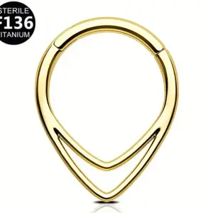 1pc F136 Titanium 16G Double Split Hinge V-Shape Nose Ring - Durable, Hypoallergenic, Ideal for Daily Wear & Gifting, Everyday Nose Jewelry | Minimalist Design | Comfortable Fit