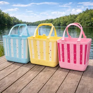 Simply Southern Stripe Beach Waterproof Washable Large Tote Bag