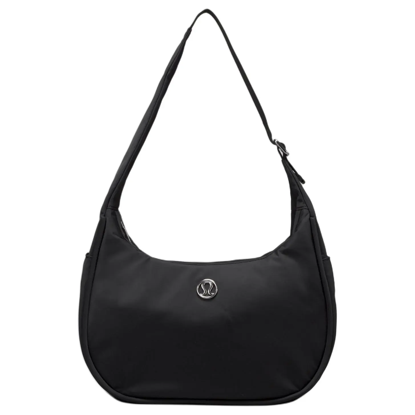 Women's Lululemon 4L Mini Pleated Shoulder Bag - Nylon & Recycled Polyester, Metal Logo Zipper, Adjustable Crossbody Strap, Black Casual Handbag Satchel