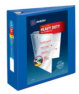 Avery Heavy-Duty View 3 Ring Binder, 3" One Touch EZD Rings, 670-Sheet Capacity, 3.5 Inch Wide Spine, Great for Home, School Supplies, Office, or Organization Needs, 1 Pacific Blue Binder (79811)