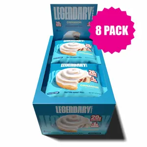 Legendary Foods Cinnamon Protein Sweet Roll 20g with 5g Net Weight of Cinnamon Flavor - Healthy Snack for Keto Diet - 8 pack