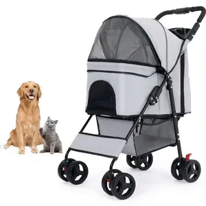 Pawzseek  Foldable Pet Stroller for Dogs & Cats | Compact, Breathable & Easy to Carry Travel Portable
