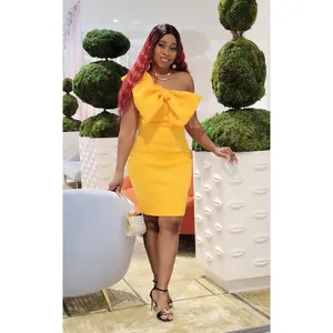 Selena Bow Front Dress (Yellow)