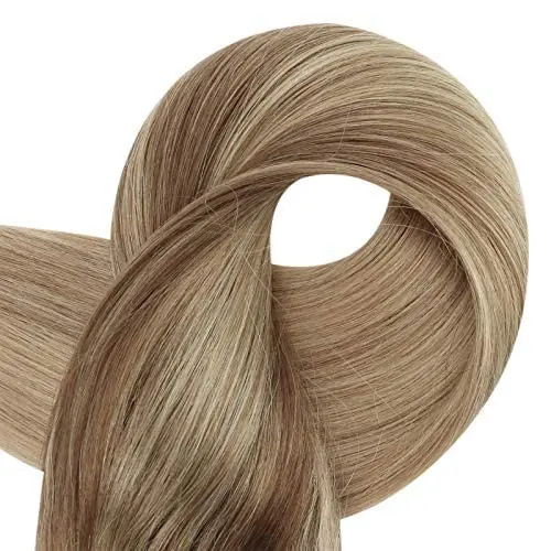 Full Shine Clip in Hair Extensions Balayage Blonde Real Human Hair Clip ins for Women Full Shine Clip in Hair Extensions Balayage Blonde Real Human Hair Clip ins for Women