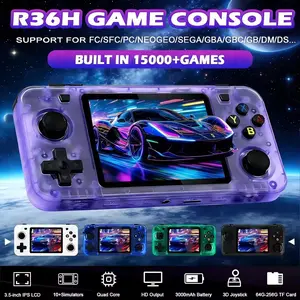 R36h Retro Handheld Game Console, Open Source Linux System, Cortex-A35 Cpu, 64GB TF Card, over 10,000 Classic Games, 3.5 Inch IPS Screen