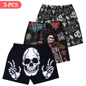 3 PCS Men's new trendy printed side-pocket drawstring waistband sports shorts, quick-drying drawstring summer fitness running sports shorts, men's comfortable sports shorts, sports casual wear, sports shorts, regular fit shorts, sports yoga shorts