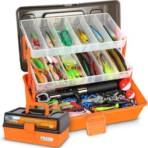 Large 3 Layers Fishing Tackle Box with Tackle Included, 415Pcs Fishing Lures Kit Contains Pliers, Crankbait, Hooks, Weights & Accessories, Fishing Gear Gifts for Men Starter Kits Bass Trout