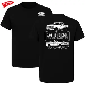 7.3 IDI Diesel T-Shirt, Vintage Pickup Outline Graphic, Old School Engine Illustration Shirt for Diesel Mechanics & Classic Truck Enthusiasts, Gift for Car Lovers or Collectors