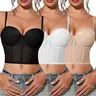 【SohoChic】Mimilemon Sexy Push-Up Jacquard Bustier Bra - Women's Lingerie, S-5XL Plus Size, Adjustable Straps, Wire-Free, Sleeveless, Daily Comfort, Versatile Layering, Suitable for Halloween, Christmas,push up bra
