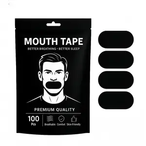 100 Pack Super Breathable Mouth Tape, Strong Adhesive Lip Sleep Strips, Secure Fit for Sport & Night Rest, Improves Sleep Quality