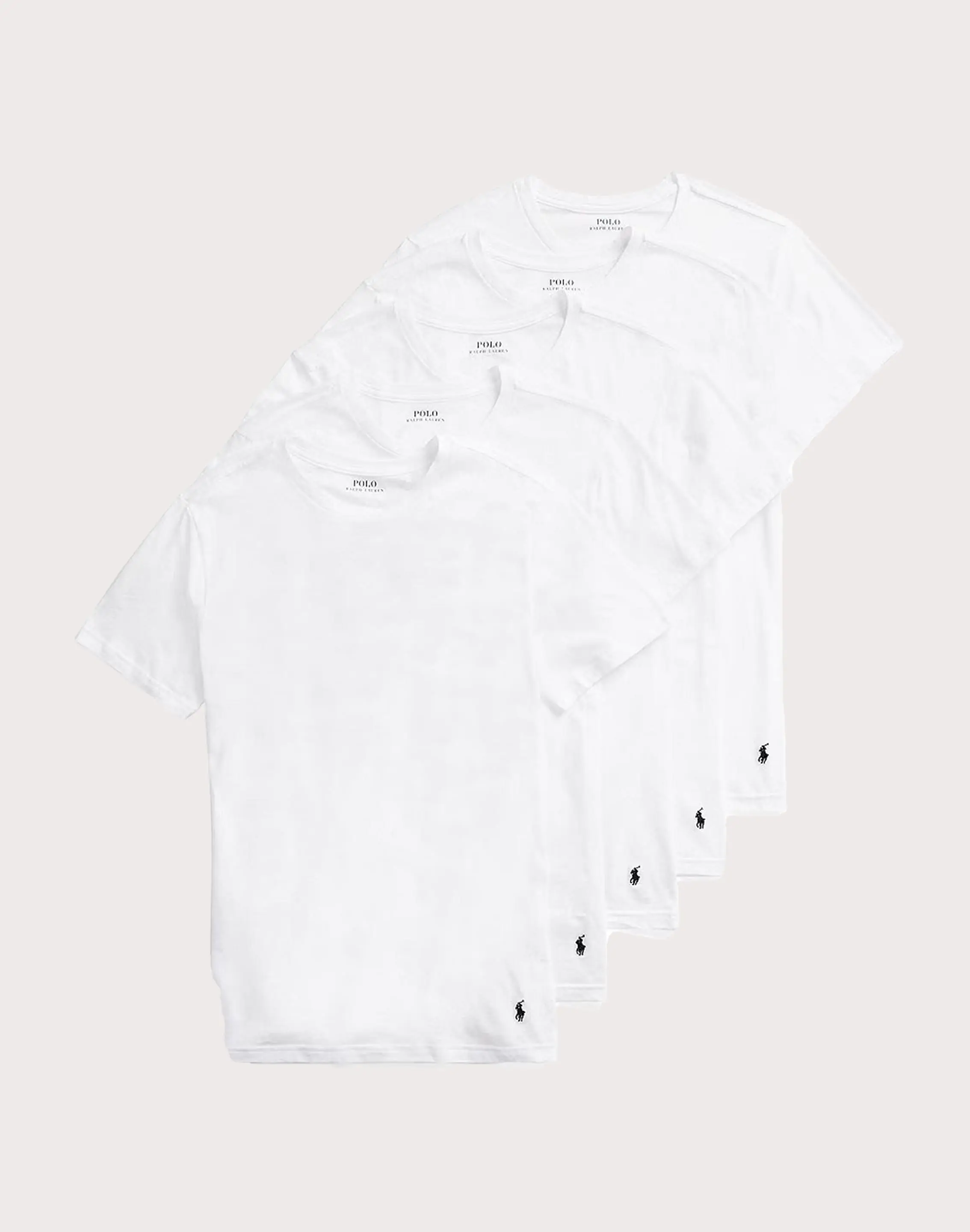 Mens Polo Ralph Lauren Slim-Fit Cotton Crewneck Tee 5-Pack