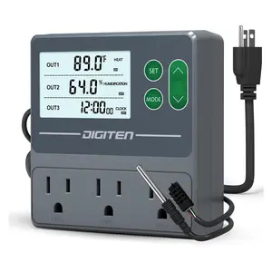 DIGITEN Dual Probe Temperature & Humidity Controller, Independent Sensors for Precise Temperature and Humidity Control, Compatible with Humidifiers, Dehumidifiers, Heating & Cooling Systems