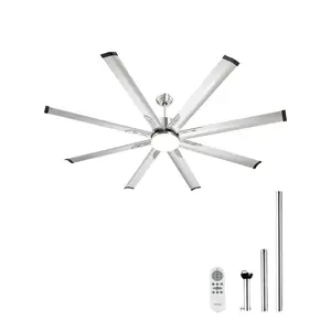 Summervibes VEVOR 72 In Ceiling Fan with Light, 6-Speed Remote Control, Dimmable 3-Color Temperature, Reversible DC Motor, Low Profile Flush Mount Fan for Bedroom, Living Room, Indoor/Outdoor Use, Brushed Nickel