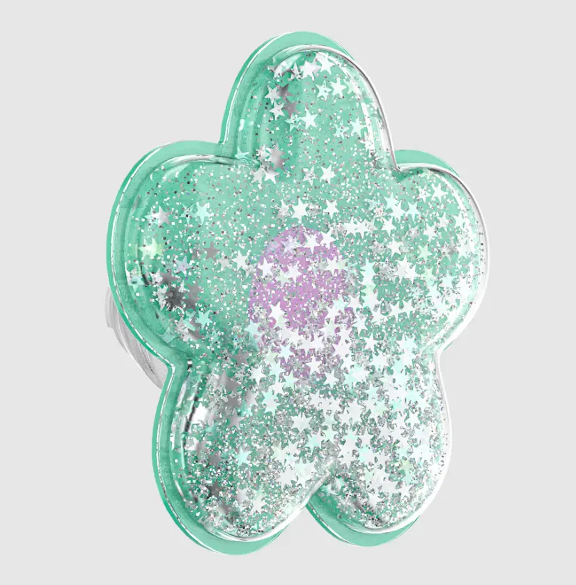 PopSockets Soft Star-Daisy Design Turquoise Plastic PopTop Cellphone Grip & Ring Holder, Unisex Universal Smartphone Mobile Accessory
