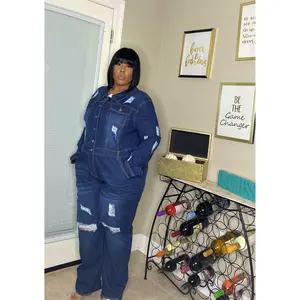 Distressed Denim Jumpsuit