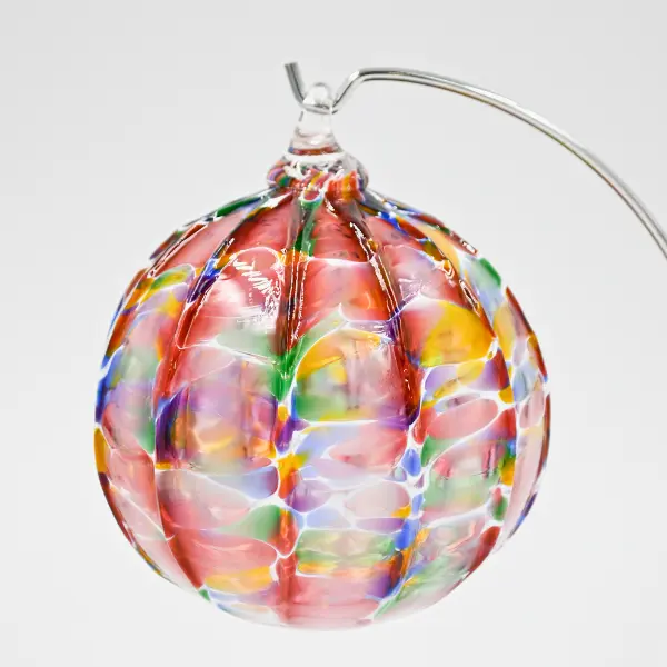 Boise Art Glass Holiday Glass Ornament -Cranberry Mix