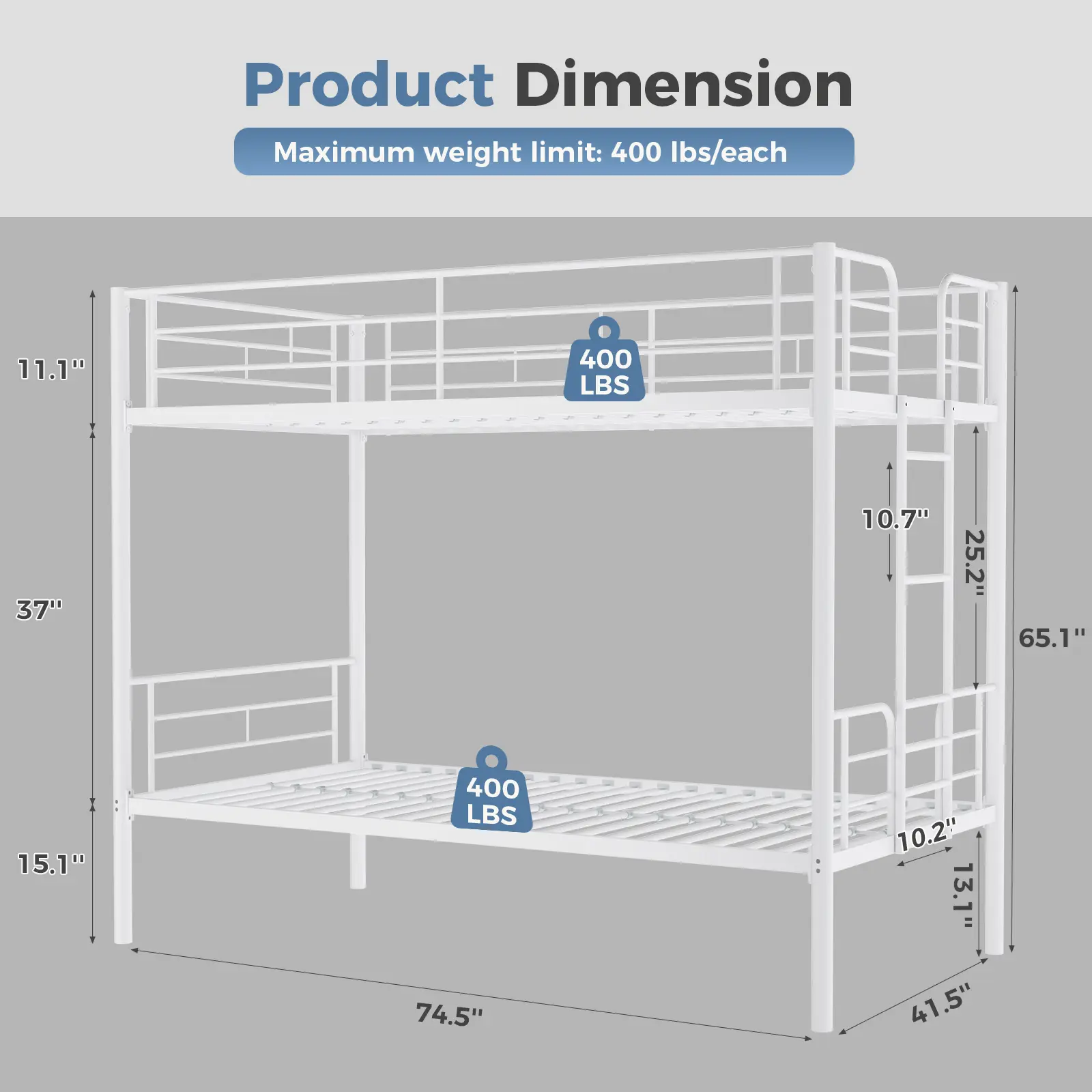 White-77.95 x 41.73 x 65.16 inch
