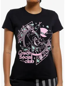 Hazbin Hotel Husk Loser Social Club Girls T-Shirt, Movie Graphic Tee, Retro Streetwear for Men and Women, Perfect Gift for Movie Fans