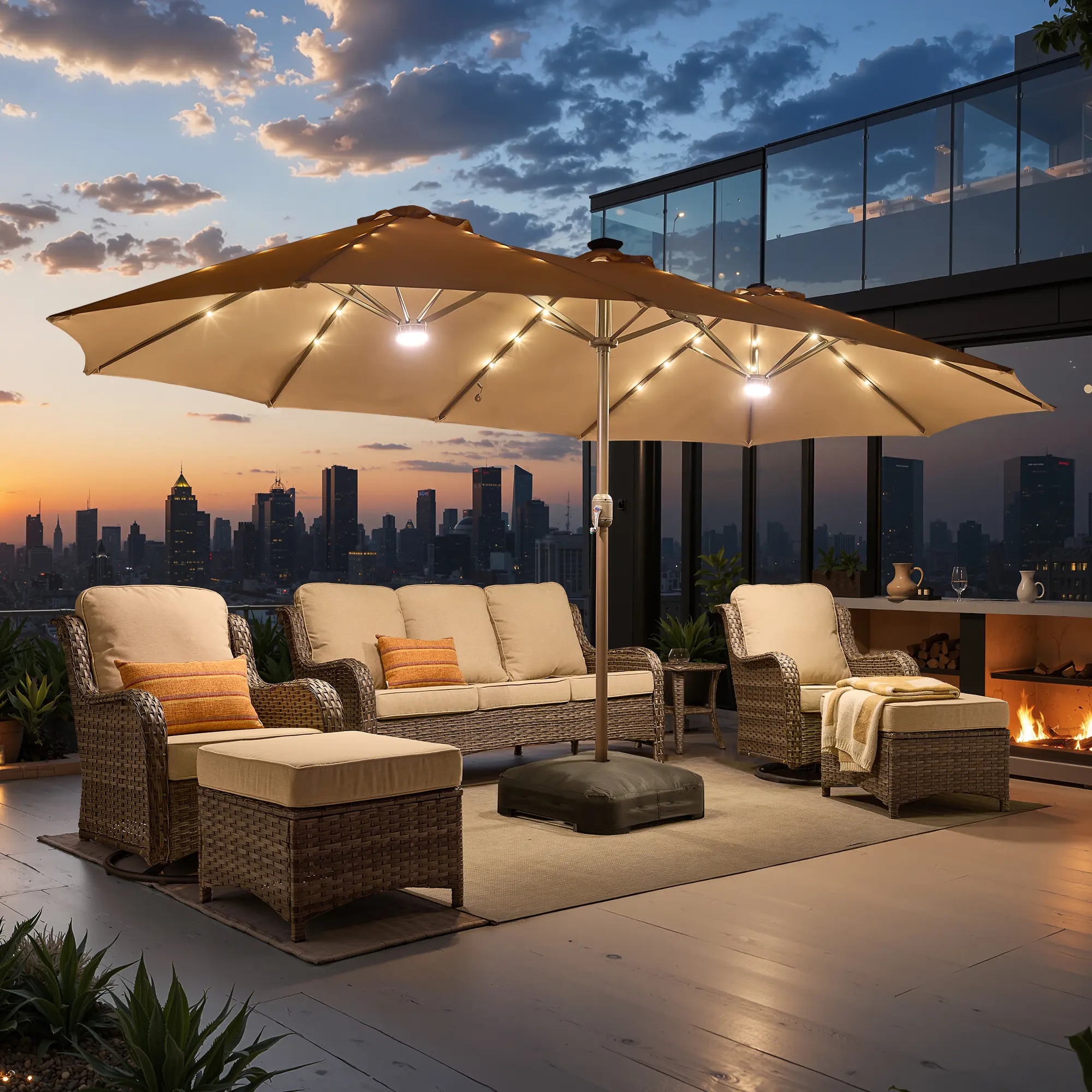 Khaki With Solar War Lights