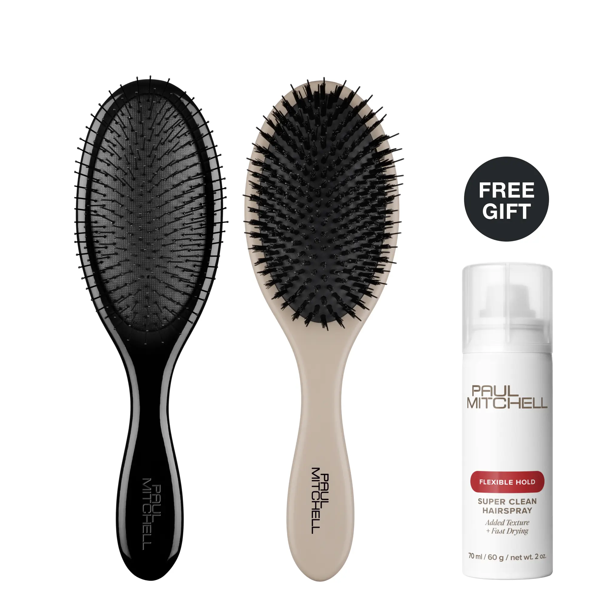 Paul Mitchell Knot Your Average Brush Bundle – Detangling Brush + Dressing Brush with FREE Mini Hairspray*