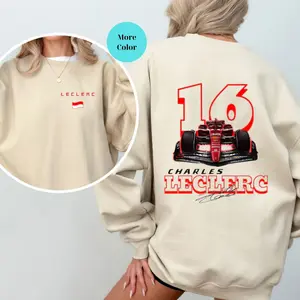 Charles Leclerc Formula One Sweatshirt, F1 Two Sides Shirt, Cotton unisex T-shirt, Trendy shirt 2024