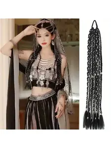 Ancient Style Dreadlocks Wig Female Ponytail Braid Twist Long Braid Simulation Sweet Cool Girl Net Red Hot Girl Silvery String Braid Hair Weave Extensions