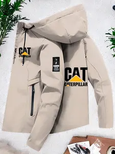 New Couple Windbreaker Jacket Cat Print, All-Weather Waterproof Outdoor Hiking Coat, Slim-Fitting Casual Outerwear for Men and Women