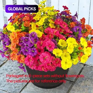 Artificial Fake Flowers Plants for Outdoor Outside Spring Summer Decoration, Colorful Morning Glory UV Sun Resistant Realistic Faux Flower for Planter, Fruit, Plastic Floral Plant #TOP PICKS