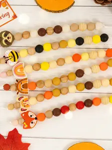 1pcs Cute Silicone Animal Beaded Keychain, Fall Thanksgiving Bag Charm, Bohemian Backpack Accessory, Women Girls Car Key Holder