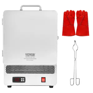 VEVOR Tabletop Kiln Melter, 1500W Electric Kiln, 2192℉ Max Temperature, Precise Control, Stainless Steel, Gold Melting Furnace for Wax Casting, Clay DIY, Metal Tempering, Glazing on Pottery, Silver