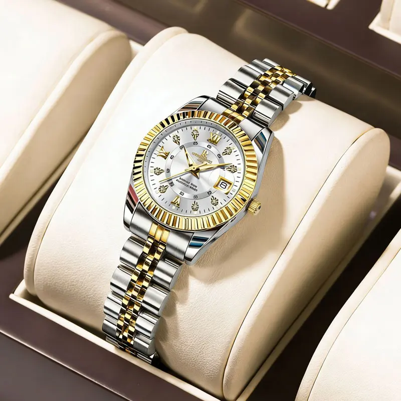 121 gold and white steel strap women's models
