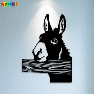 1pc Donkey Head Metal Wall Art, Whimsical Donkey Statue Mural, Ideal Gift for Easter, Thanksgiving, Donkey Decor Enthusiasts, Rust-Resistant Metal Wall Decor Wall Sculptures, Perfect for Farmhouse Wall & Garden Fence Donkey Enthusiasts