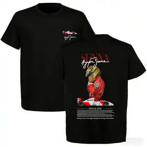 F1 Legend Ayrton Senna Tee – Vintage Motorsport Shirt, Racing Enthusiast Gift,Oversized Casual Men's Letter Pattern Printed T-Shirt