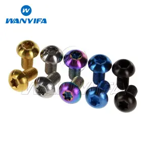 Wanyifa 12Pcs Titanium M5x10mm Bolt T25 Torx Head Screw for Bicycle Disc Brake Rotors Mountain&Road Bike