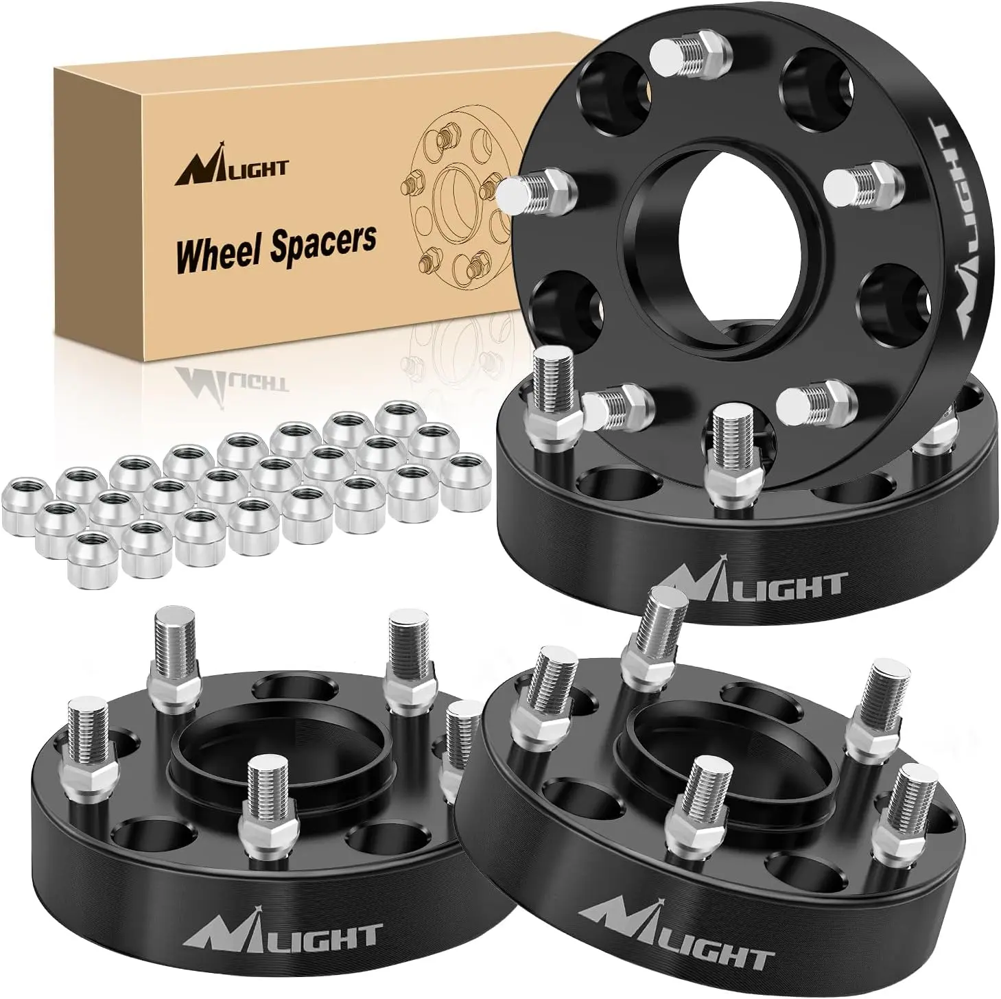Nilight 5x5.5 Hubcentric Wheel Spacers - 4pcs 1.5in CNC-Processed Corrosion-Resist Aluminum Alloy Car Accessories, 5x139.7mm, 77.8mm Hub Bore, M14x1.5 Studs, Ram 1500 Fit for 2012-2018/2019-2021 Classic, Shock Rub Reduced, Stable Cornering