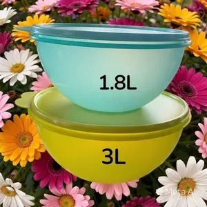 Heritage Wonderlier Tupperware 4-Piece Tableware Food Storage Bowl Set, Green, Dishwasher Safe, BPA Free (2 Bowls, 2 Lids)