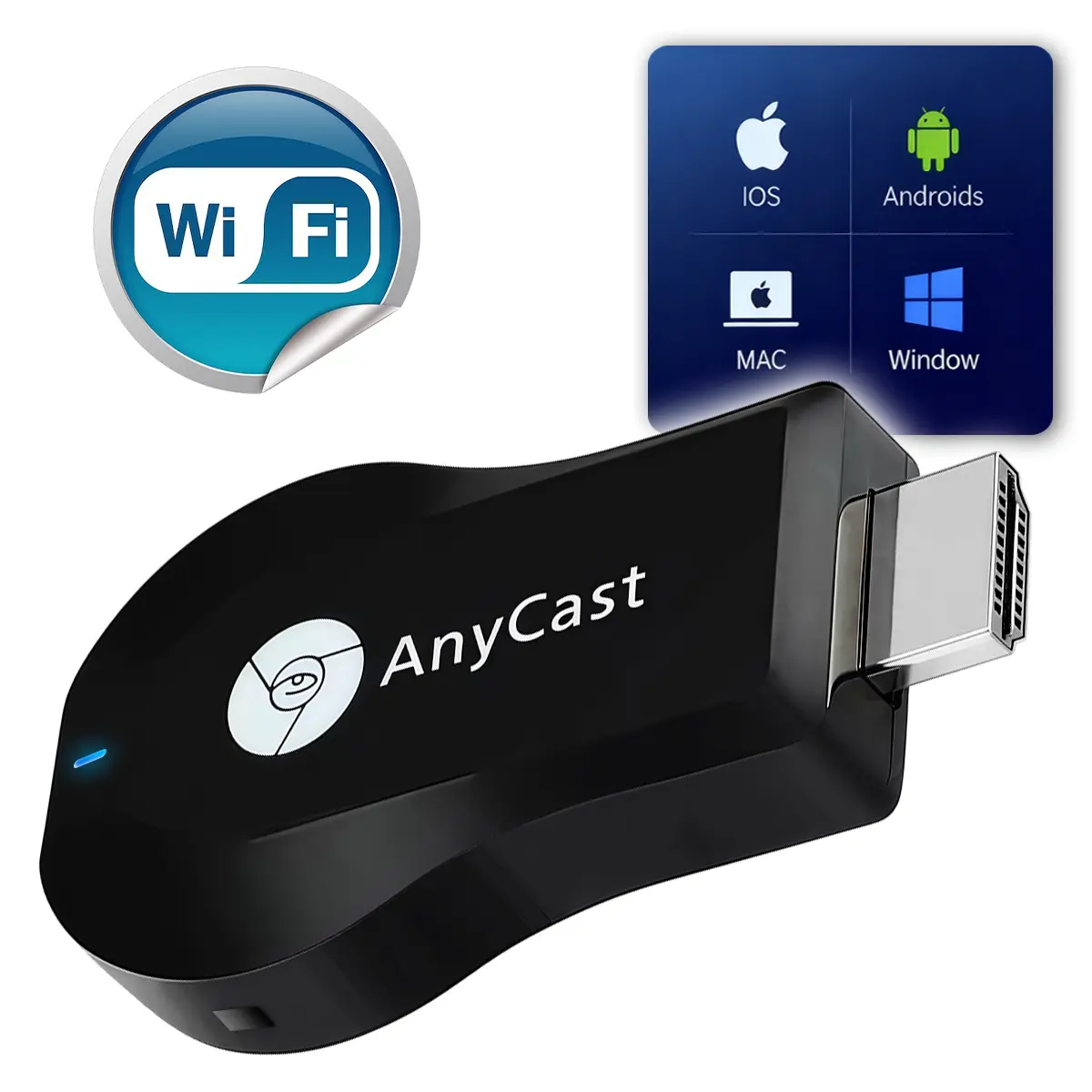 Wireless HDMI Display Dongle Adapter, 2.4G High Speed Trasimission, Plug & Play Video/Audio Streaming from Laptop, PC, Smartphone to HDTV, Projector, Monitor, TV Sticks