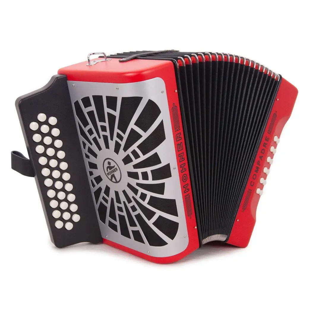Hohner Compadre Accordion EAD Red with Matte Gray Grill