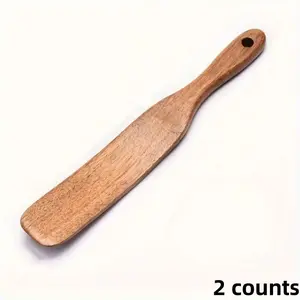 2 Counts Wooden shovel, suitable for non stick cookware - food grade, sturdy and durable structure - ideal choice for dough fermenting agents, mixing and canning kitchen tools Wooden Spatulas
