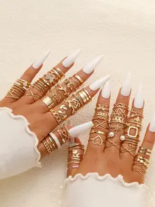 66-Piece Floral Butterfly Spiral Ring Set, Artificial Zircon Jewelry, Fashion Accessories for Women & Girls, Stackable Rings, Stylish Design