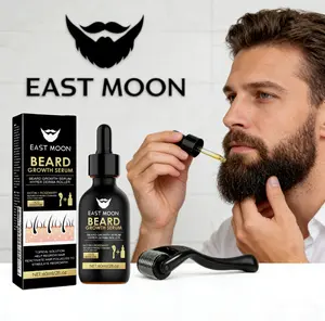 Beard Growth Serum with Derma Roller, 60ml Nourishing Beard Care Oil, Biotin & Rosemary Infused, Strengthens & Conditions Facial Hair, Men’s Grooming Kit