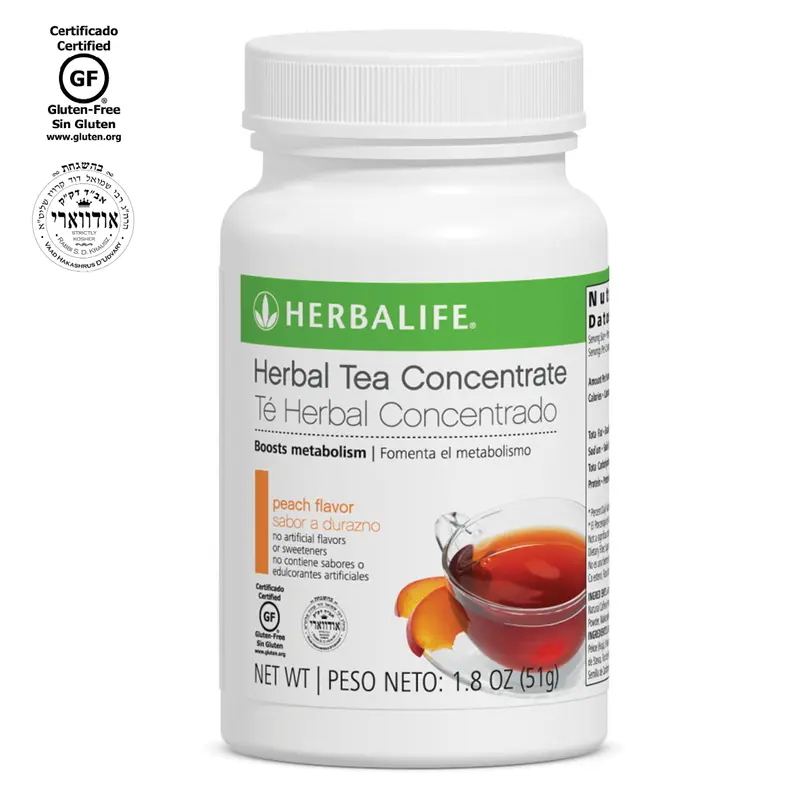 Herbalife Herbal Tea Concentrate Peach 1.8 oz, Instant Tea Drink Mix, Gluten Free, Green Tea Extract & Caffeine, Daily Hydration Beverage, Peach Flavor, Dietary Supplement, Wellness Drink Powder, Travel Size, 1.8 oz
