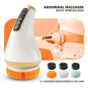 1800mah Electric Body Shaping Massager, Includes 3 Washable Pads & 3 Professional Massage Heads, Abdominal Leg Arm Beauty Sculpting