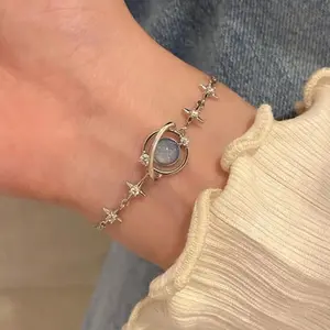 Fall Hot Fashion Flower Decorated Link Bracelet, Vintage Boho Hand Jewelry for Party, Daily Decor for Girl, Trendy All-match & Exquisite Jewelry Valentine's Day Gift